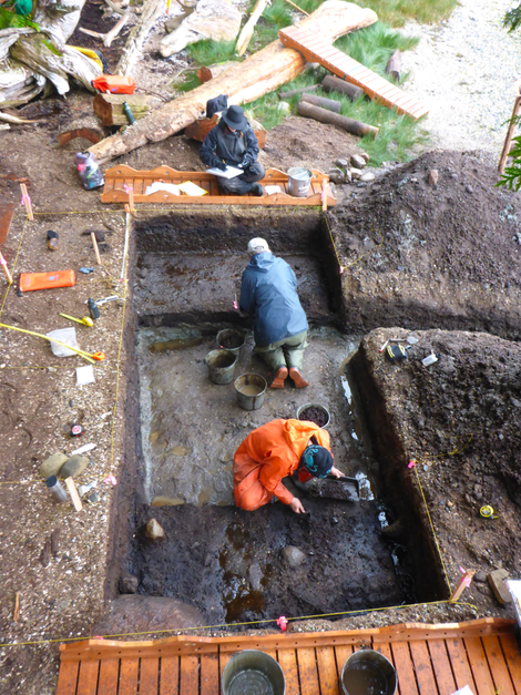 A view of the excavation site.